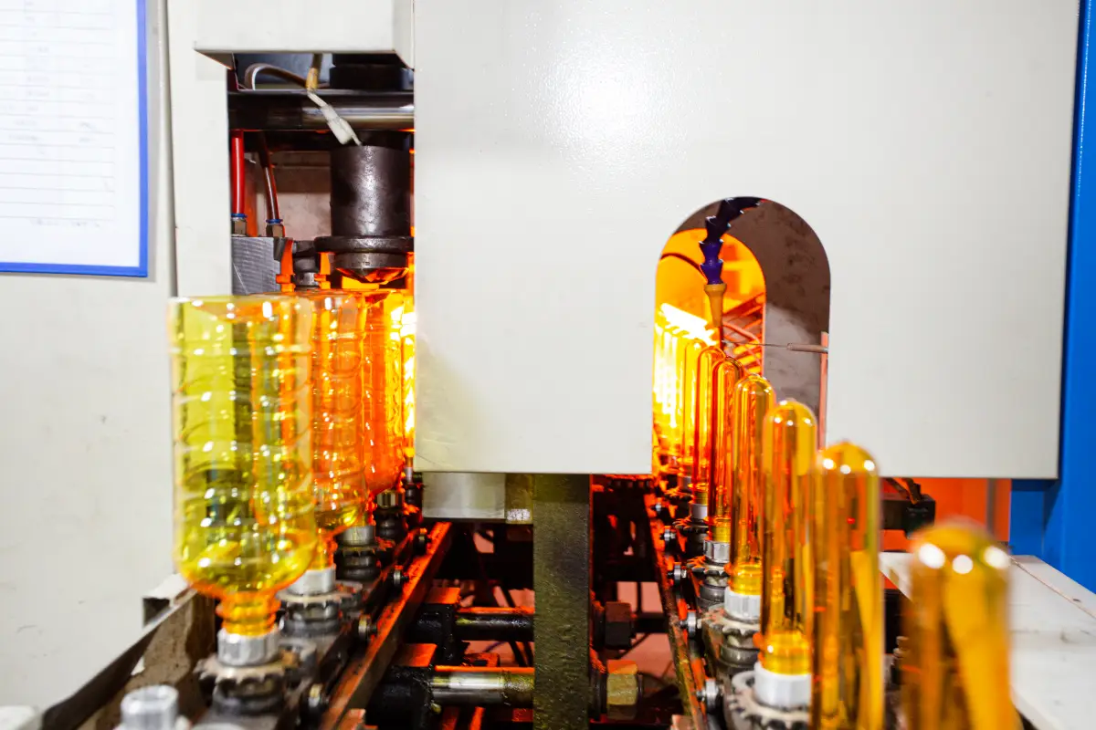 Bottle blowing molding production