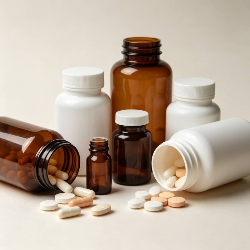 Vitamin & Capsule Plastic Bottles Food Grade Supplement Containers