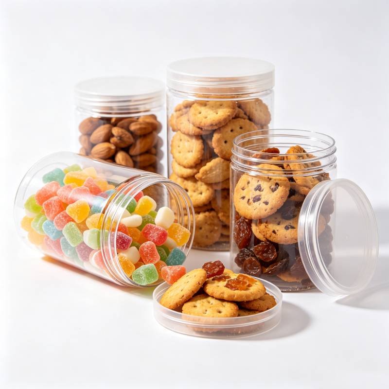Food Grade Gummy & Snack Plastic Containers Wide Mouth Airtight Storage Jars