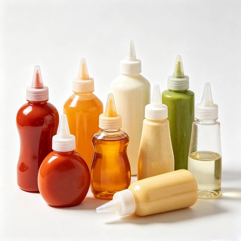 Food grade squeeze plastic bottles for sauce and liquid food