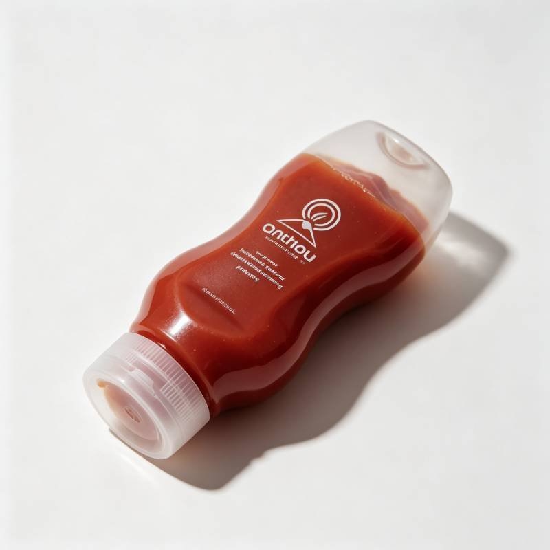 Custom logo printed squeeze plastic condiment bottle