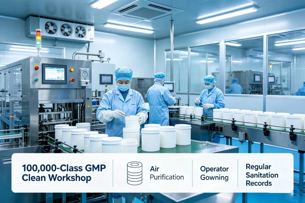 Why 100,000‑Class GMP Clean Workshop Matters For Food Plastic Jars