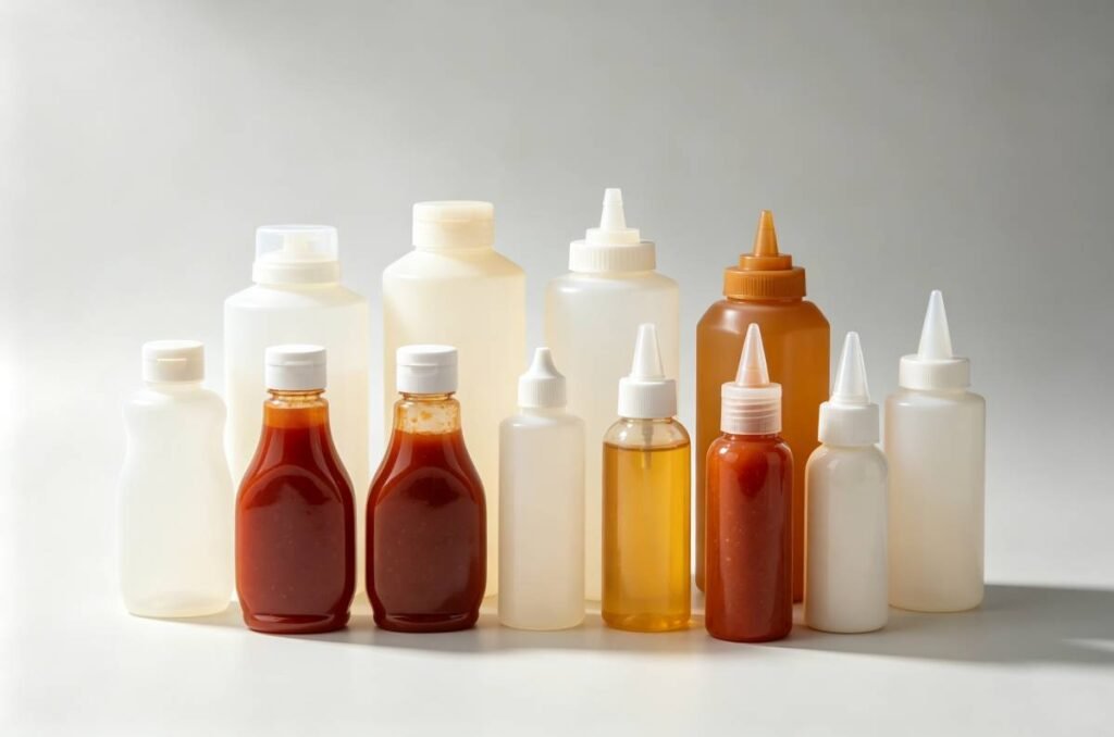 Food- Plastic Squeeze Bottles for Honey, Sauce and Condiments
