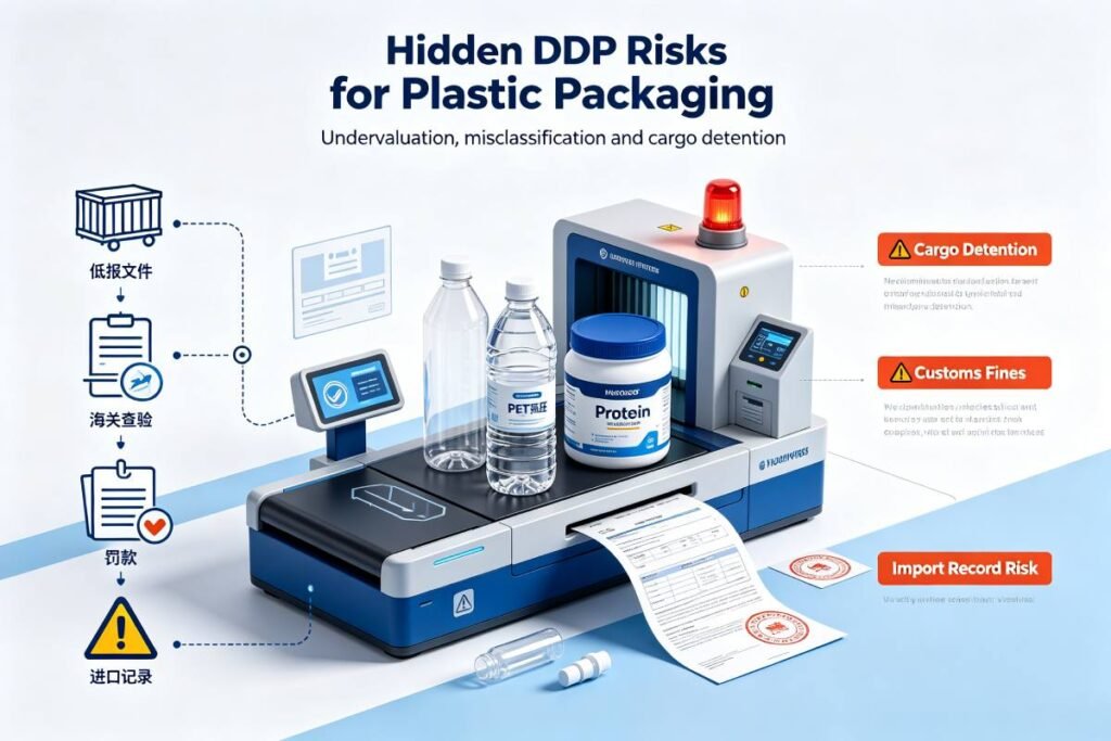 Import compliance risks and customs inspection issues for DDP plastic packaging cargo