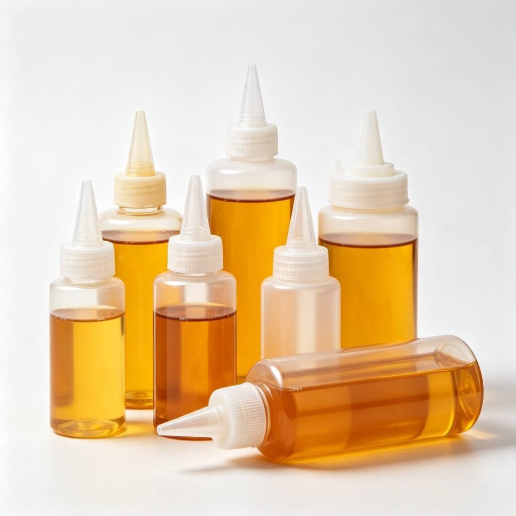 Multi-size food grade PP squeeze bottles for liquid tallow, olive oil and edible oil filling, plastic oil bottles wholesale