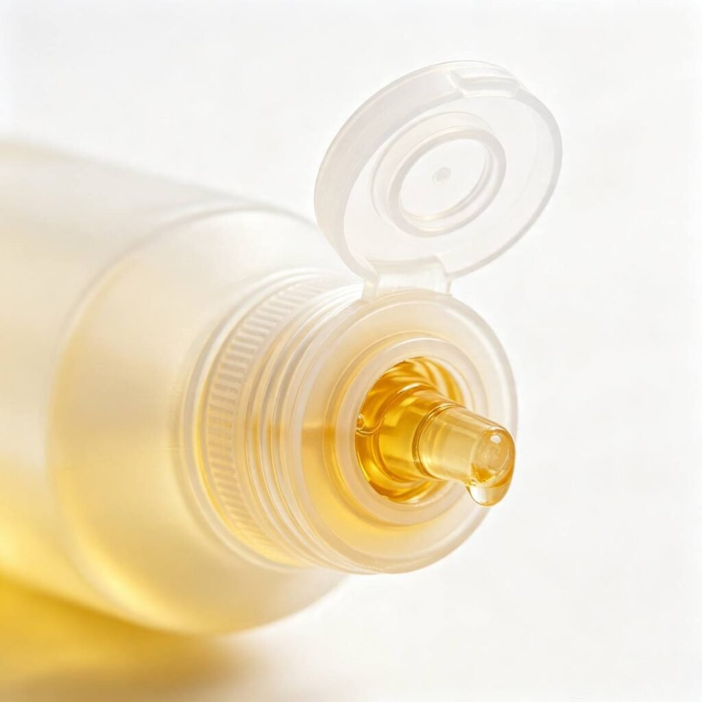 Food grade PP squeeze bottle cross-section structure detail, oil resistant PP plastic for liquid tallow and edible oil packaging