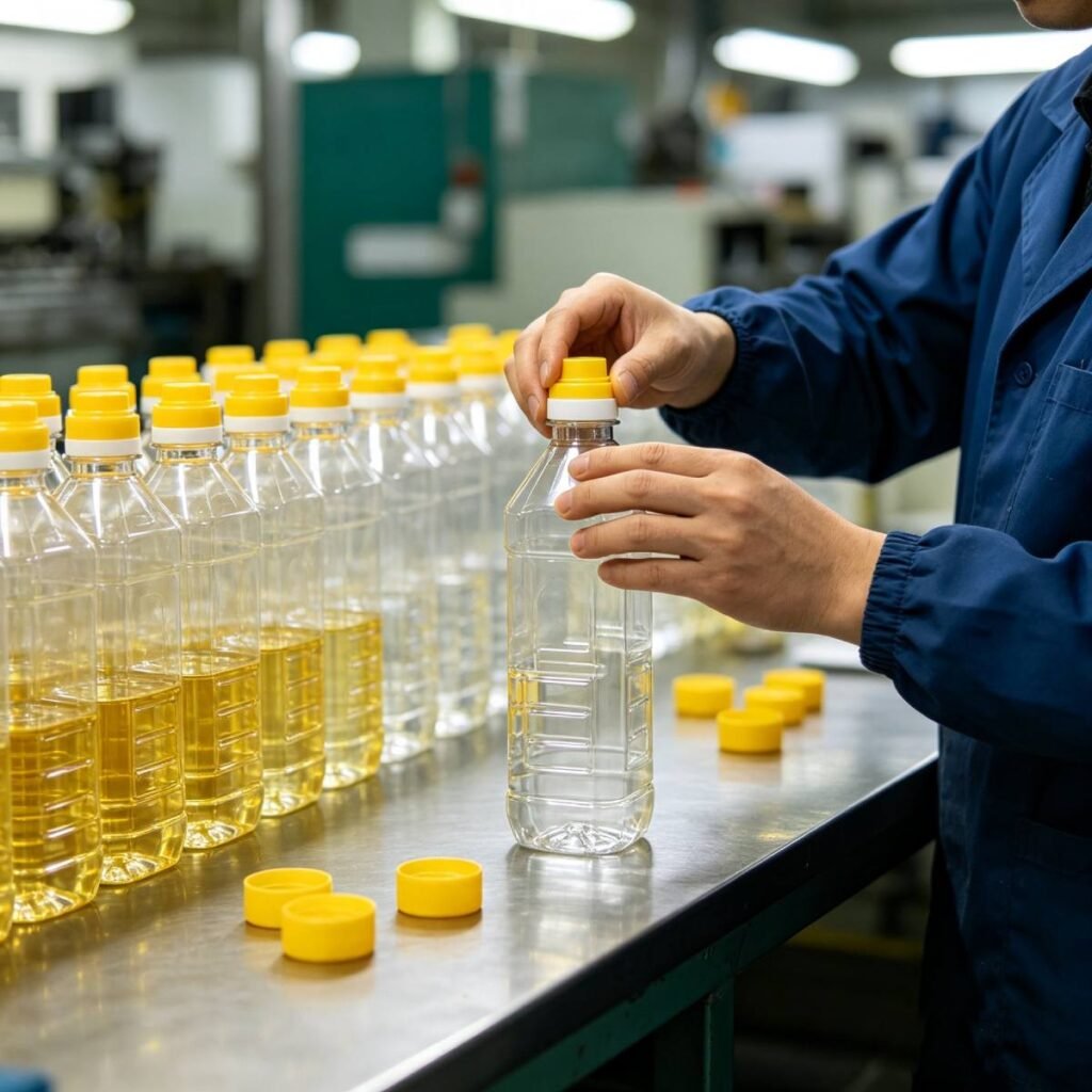Factory quality inspection of food grade PP squeeze bottles for liquid tallow, bulk wholesale plastic edible oil packaging bottles
